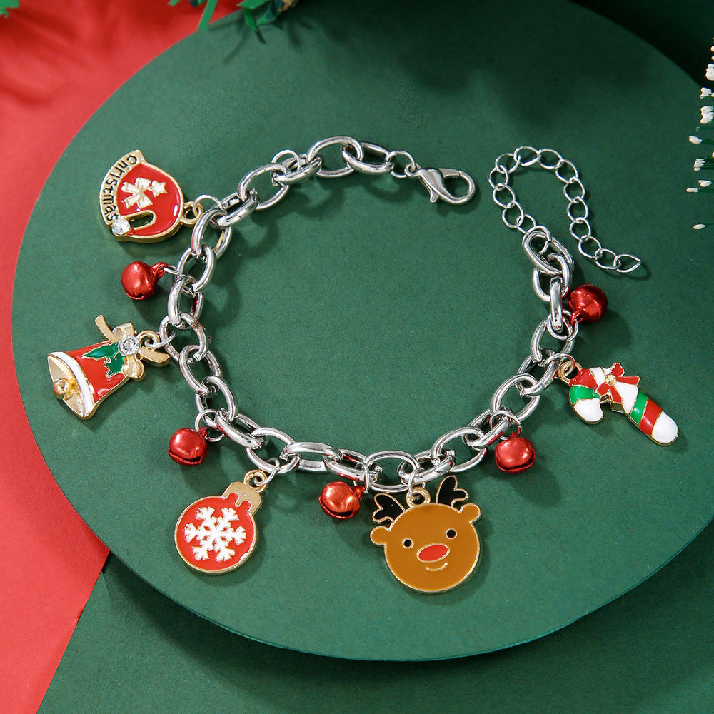 Creative Christmas Metal Chain Bracelet For Women Men Santa Claus Christmas Tree Snowflake Snowman Pearl Bangles New Year Gifts Creative Christmas Metal Chain Bracelet For Women Men Santa Claus Christmas Tree Snowflake Snowman Pearl Bangles New Year Gifts